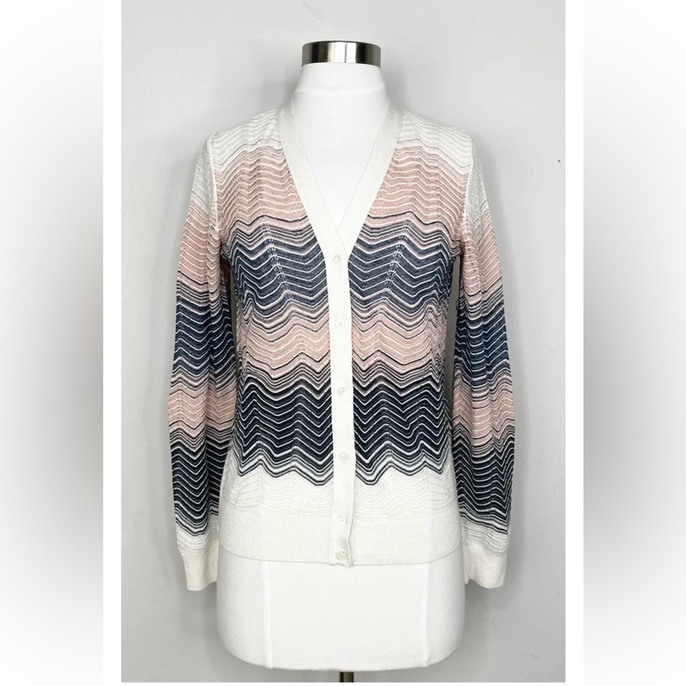 MISSONI Multicolored METALLIC BUTTON DOWN TOP. M - Picture 7 of 9